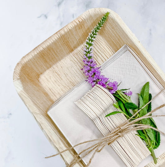 PALM LEAF PLATE & NAPKIN SET